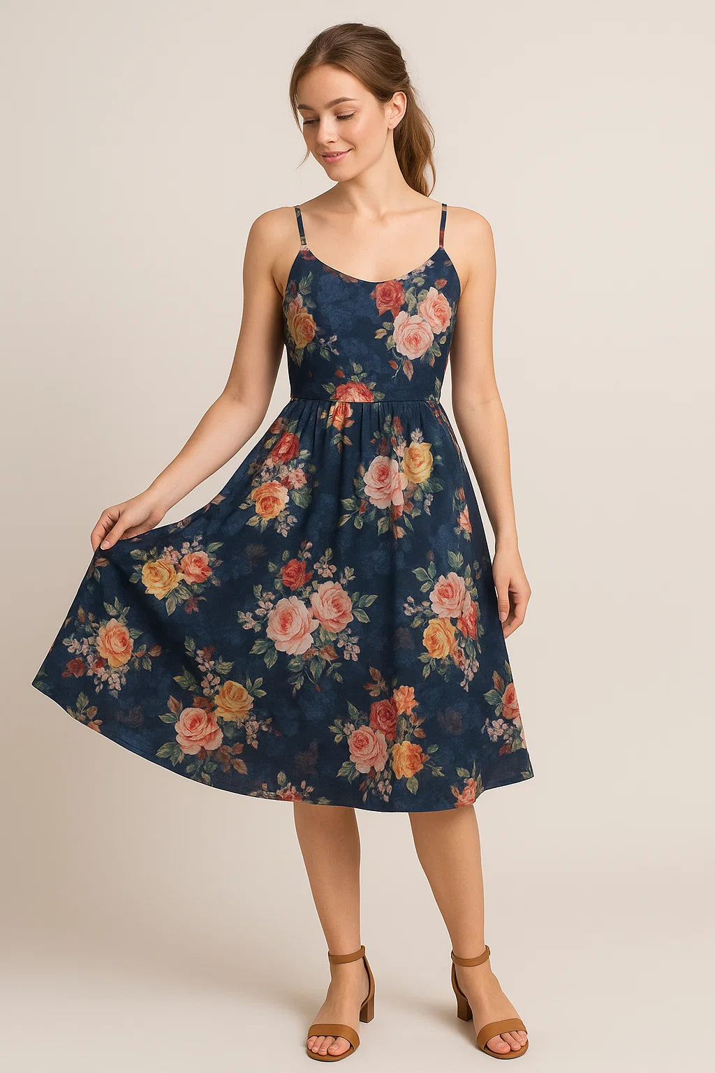 Gorgeous floral print digital printed fabric in weightless fabric