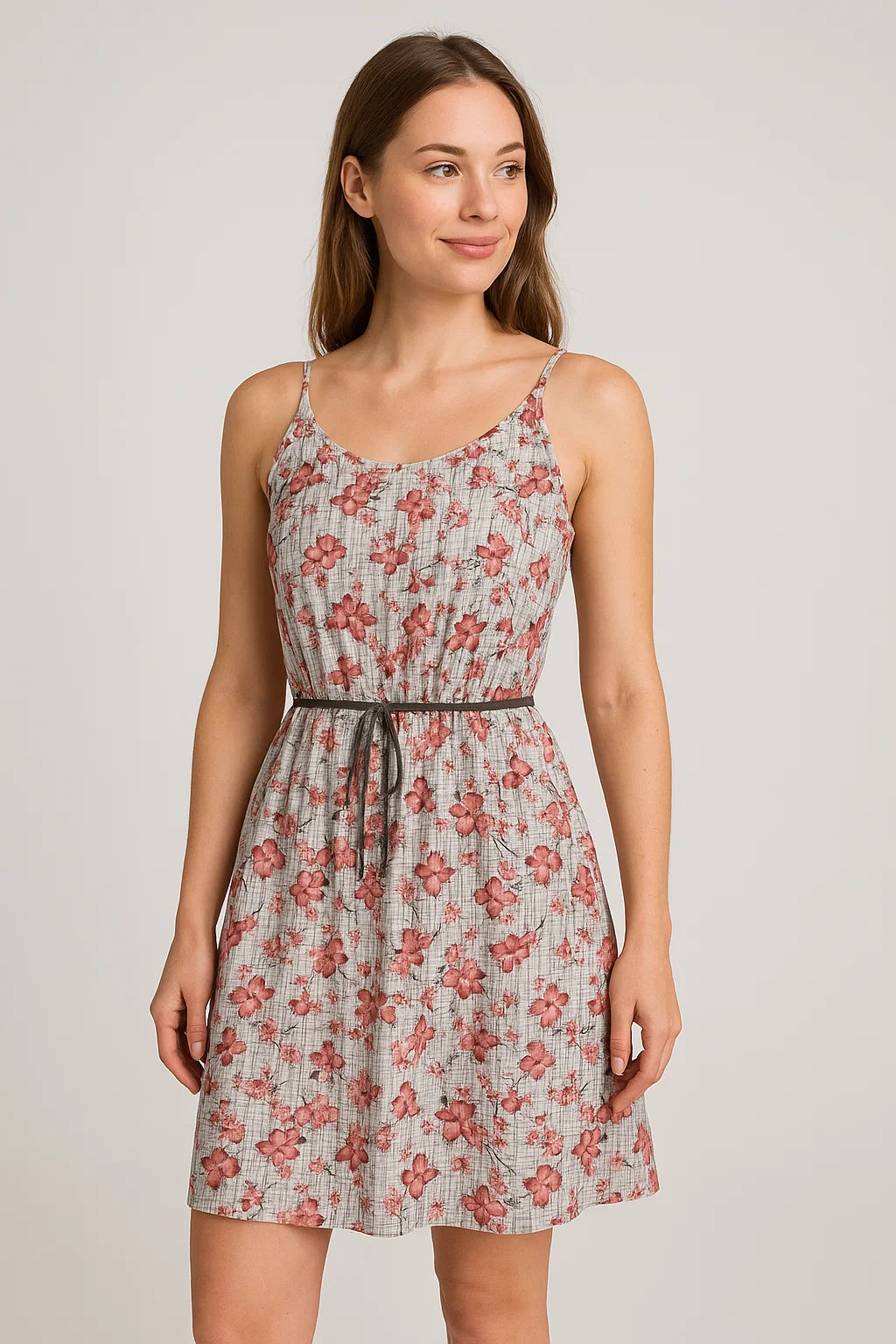 Gray Strips Weightless Printed Fabric