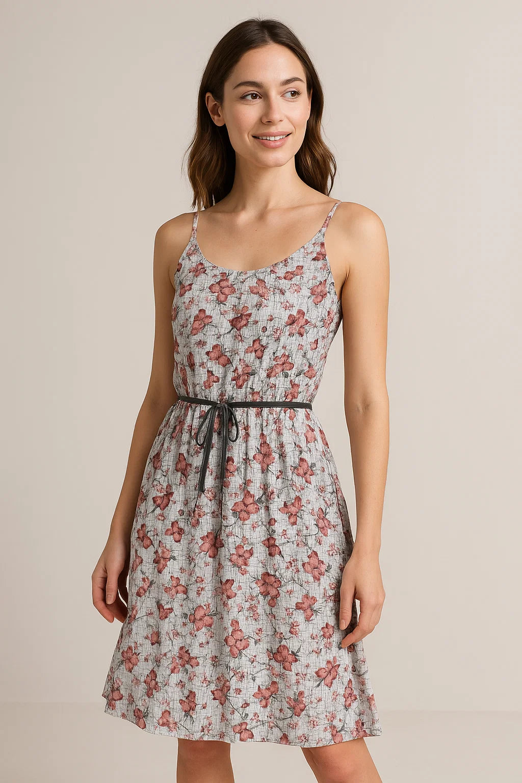 Gray Strips Weightless Printed Fabric