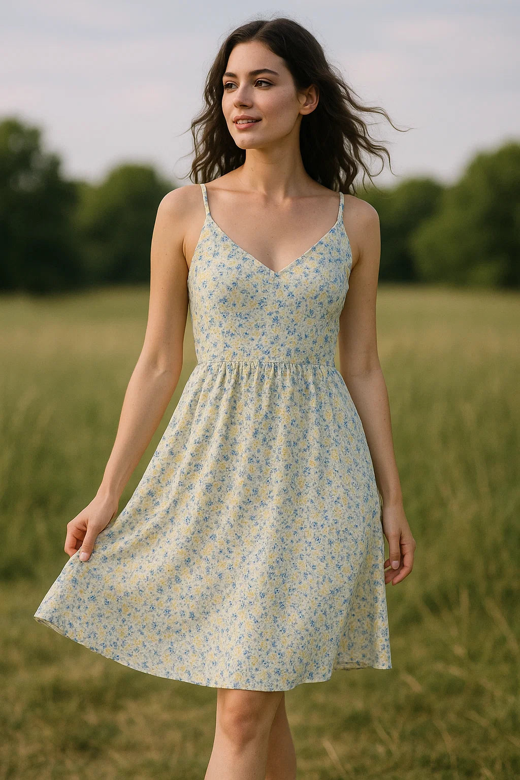 Gray Flower Weightless Printed Fabric