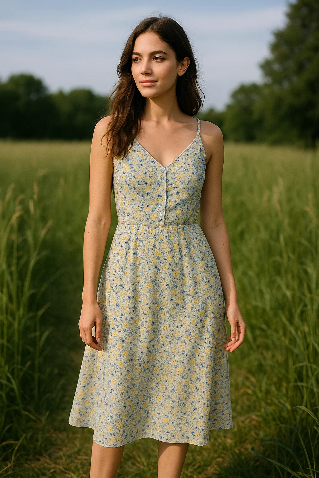 Gray Flower Weightless Printed Fabric