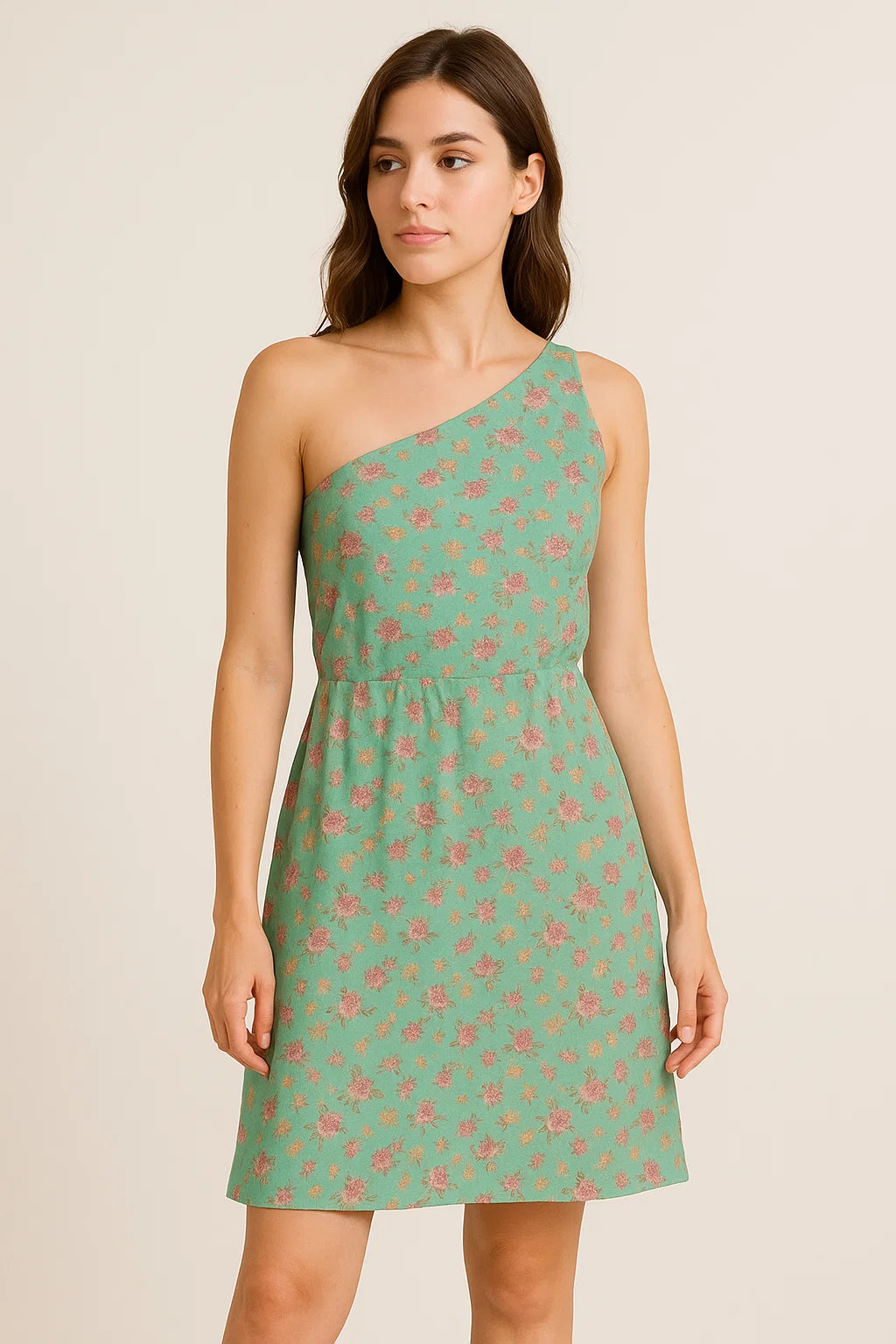 Teal Flower Weightless Printed Fabric