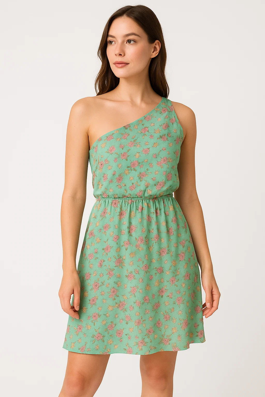 Teal Flower Weightless Printed Fabric