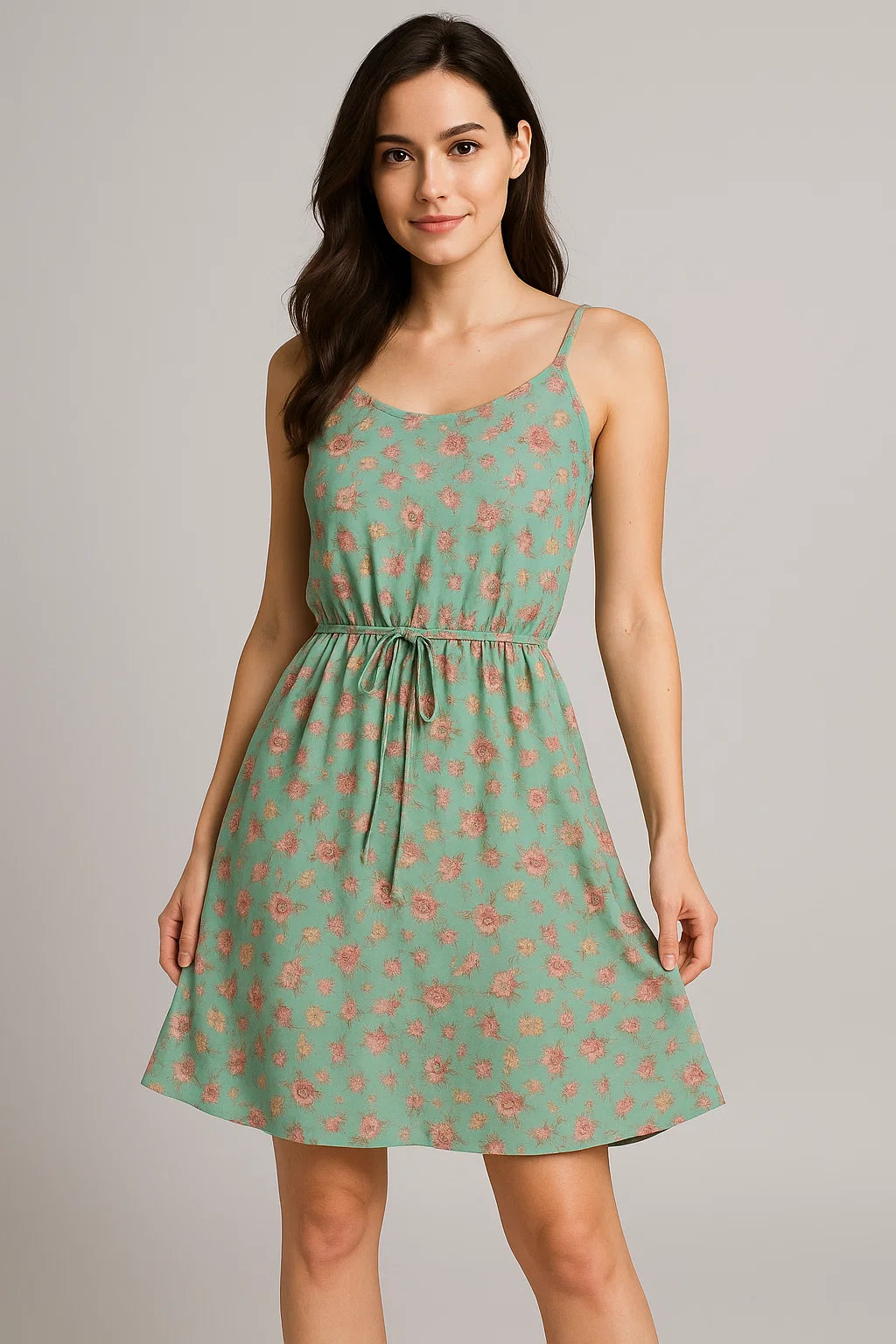 Teal Flower Weightless Printed Fabric