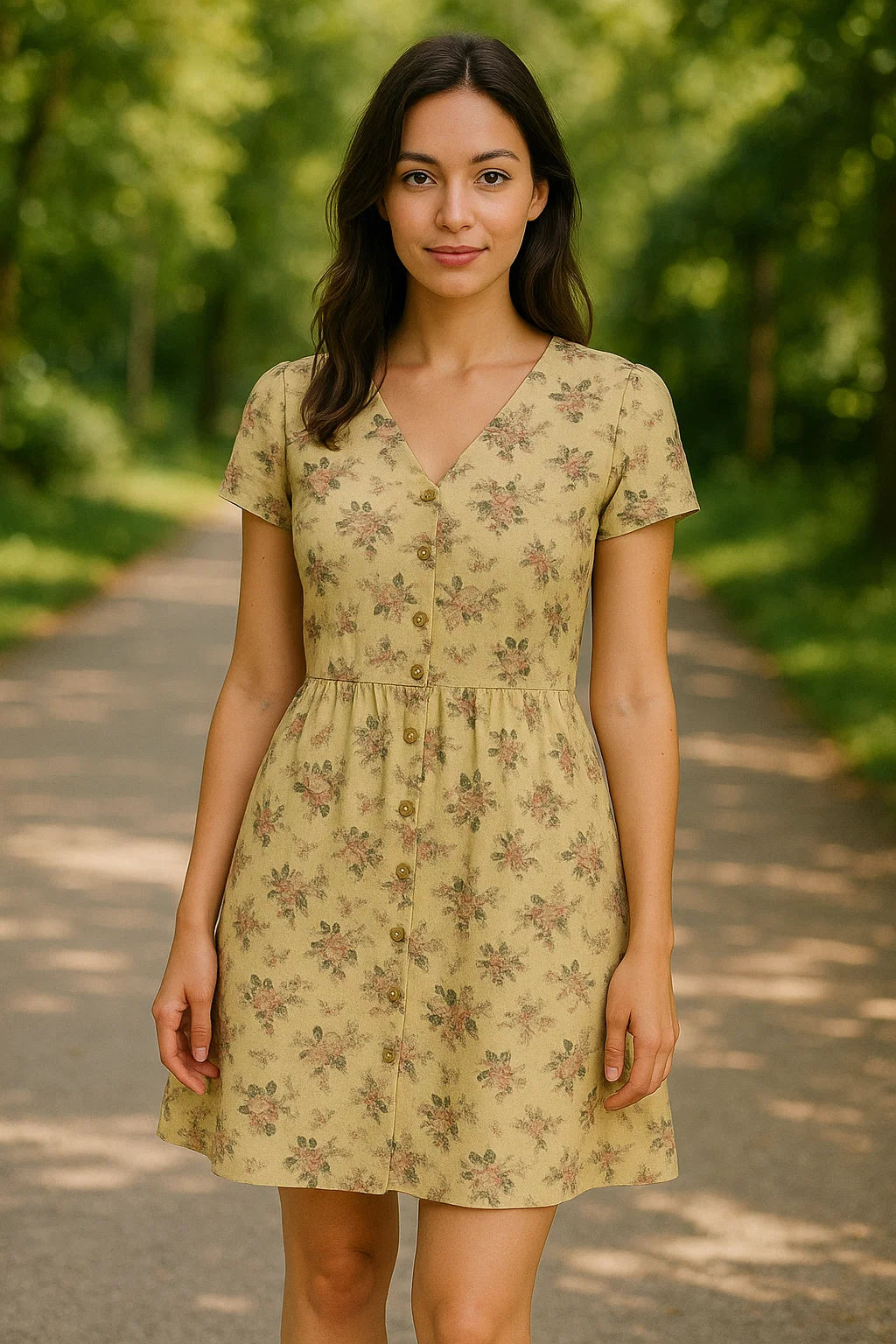 Light Tan Flower Weightless Printed Fabric