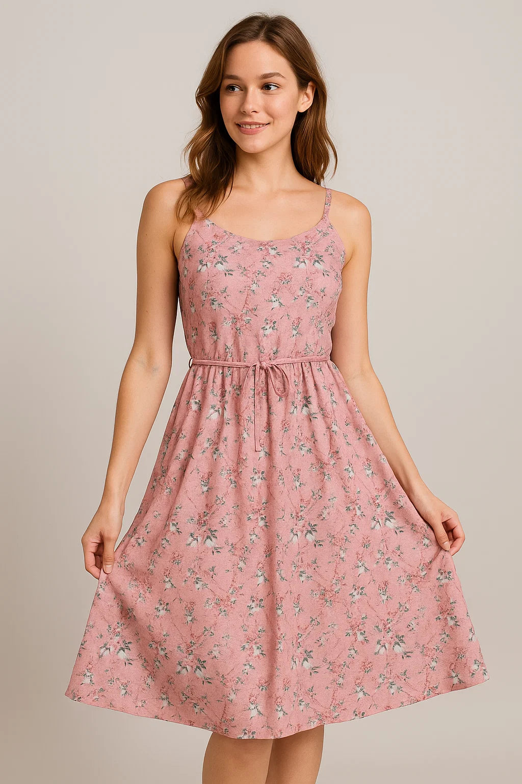 Pink Flower Weightless Printed Fabric