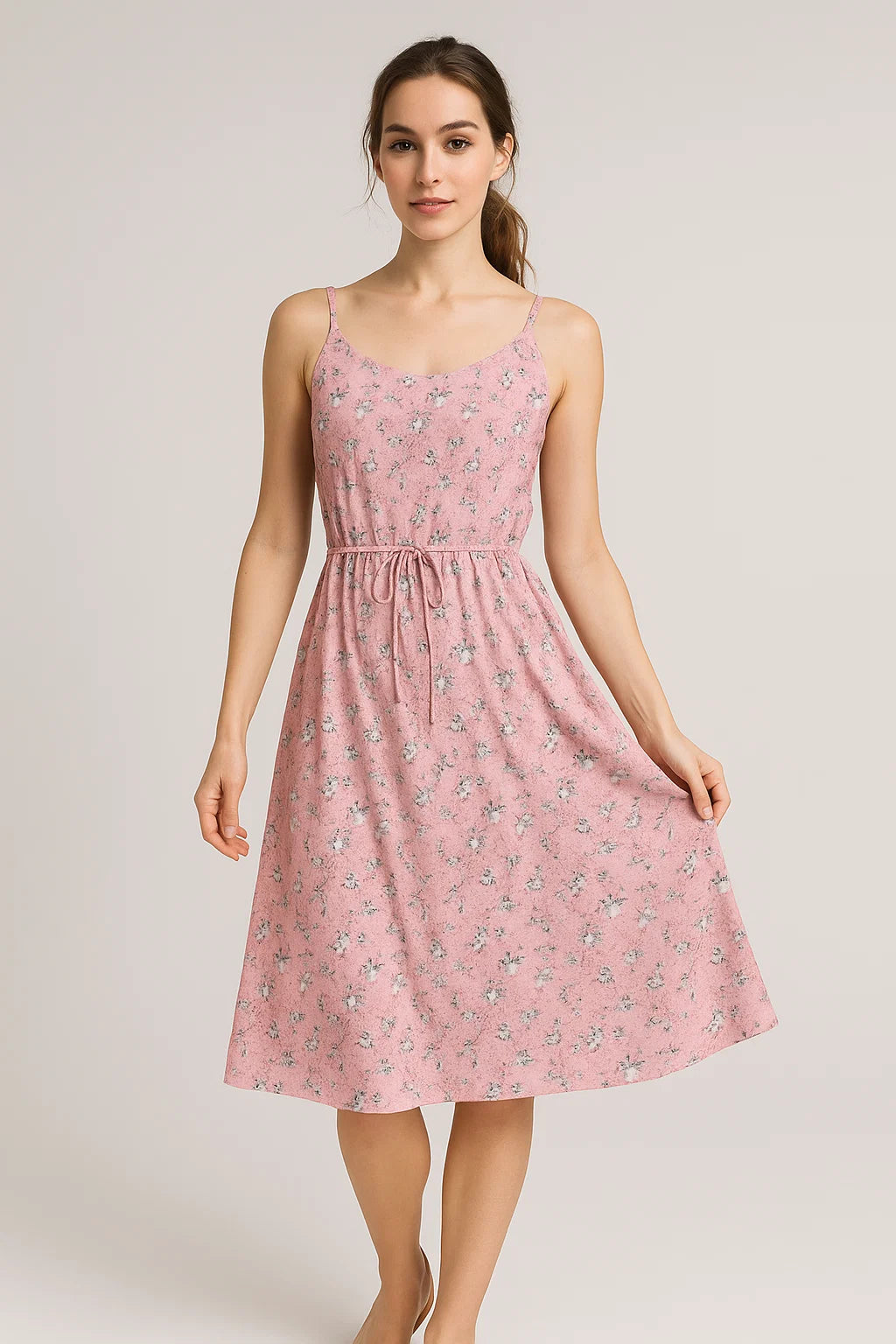 Pink Flower Weightless Printed Fabric