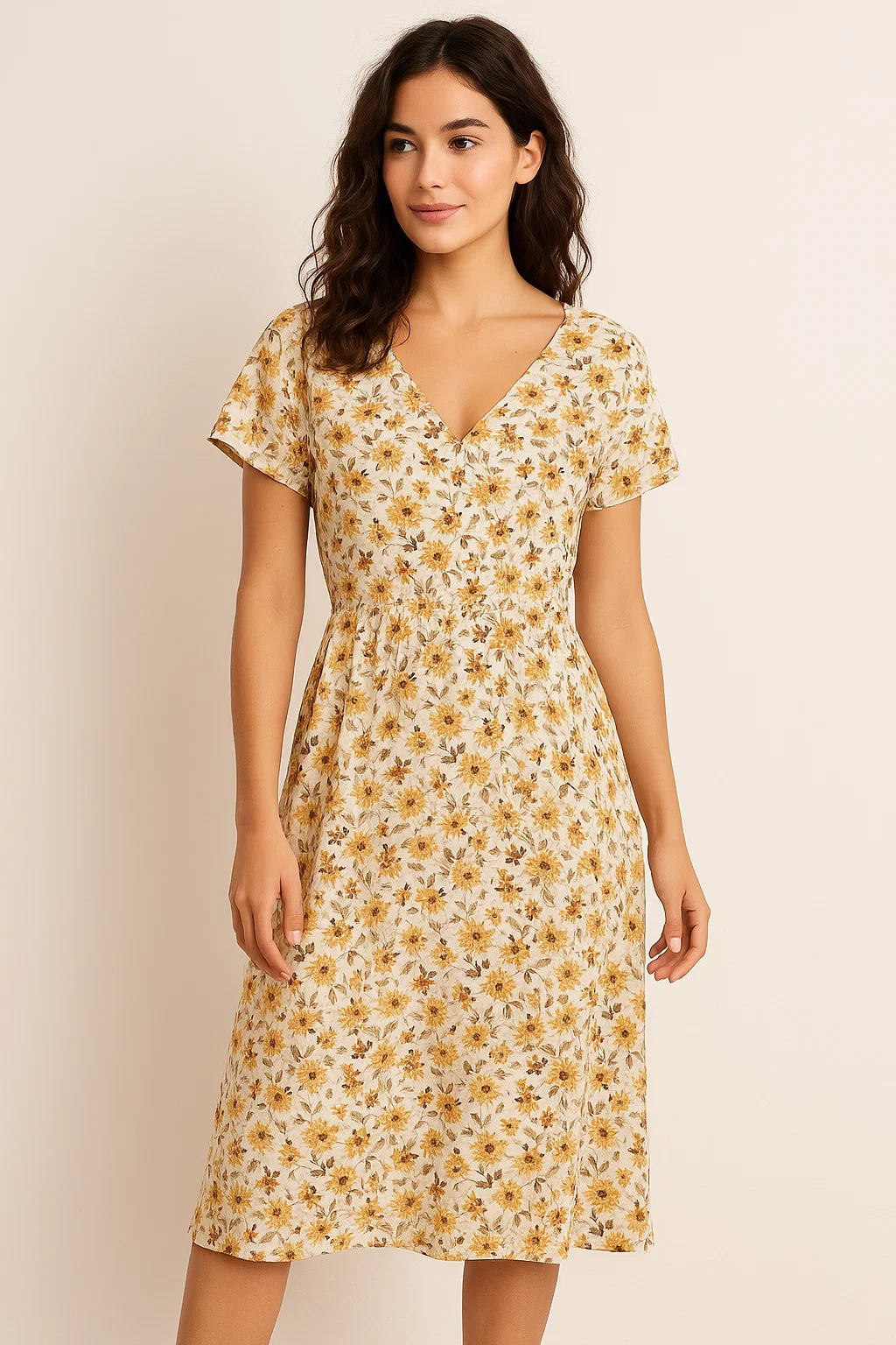 White Flower Weightless Printed Fabric