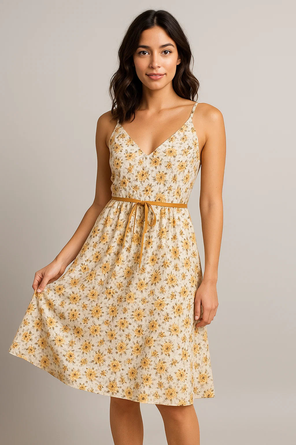 White Flower Weightless Printed Fabric