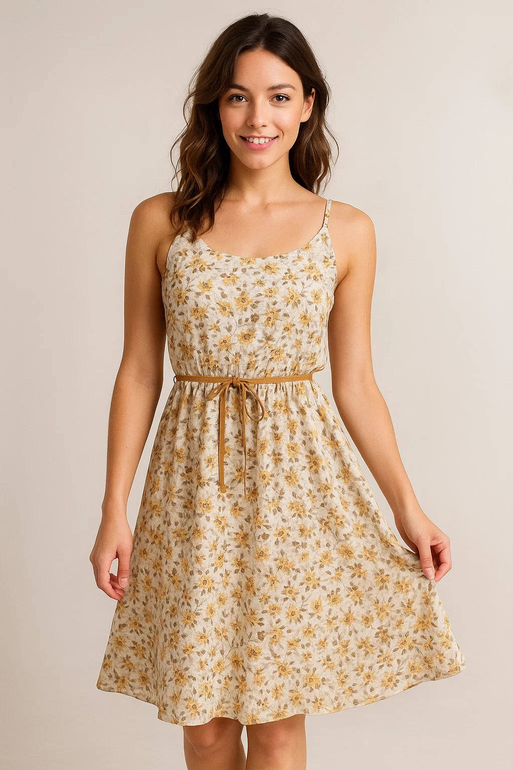 White Flower Weightless Printed Fabric