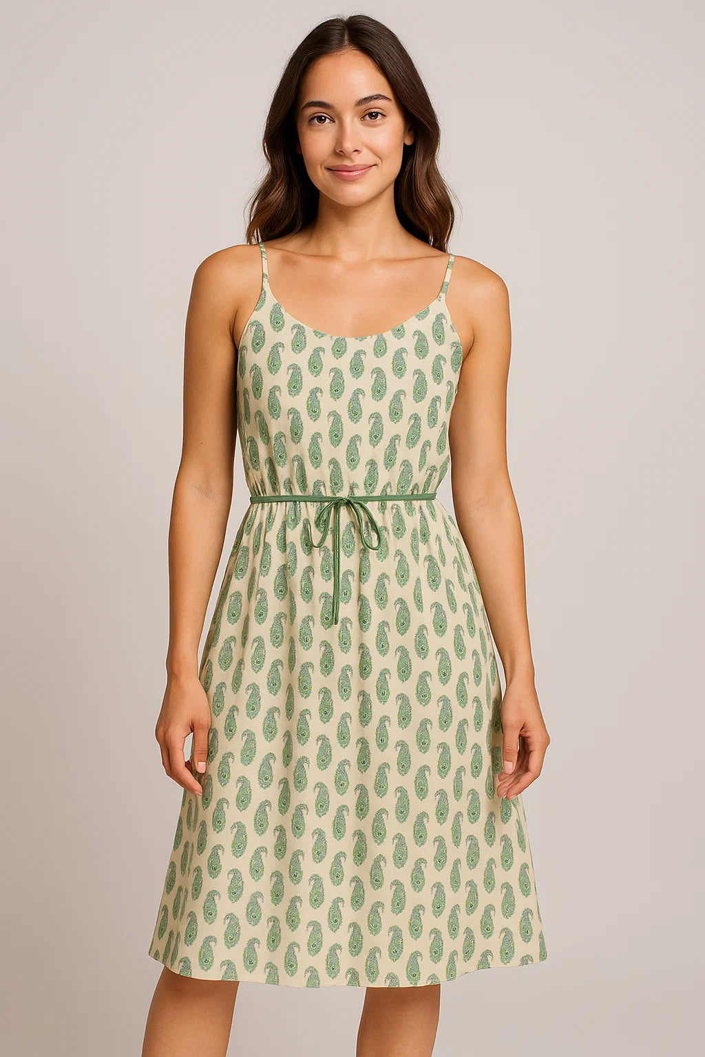 Cream Paisley Weightless Printed Fabric