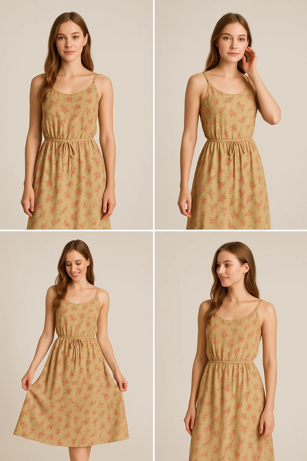 Coffee Floral Weightless Printed Fabric