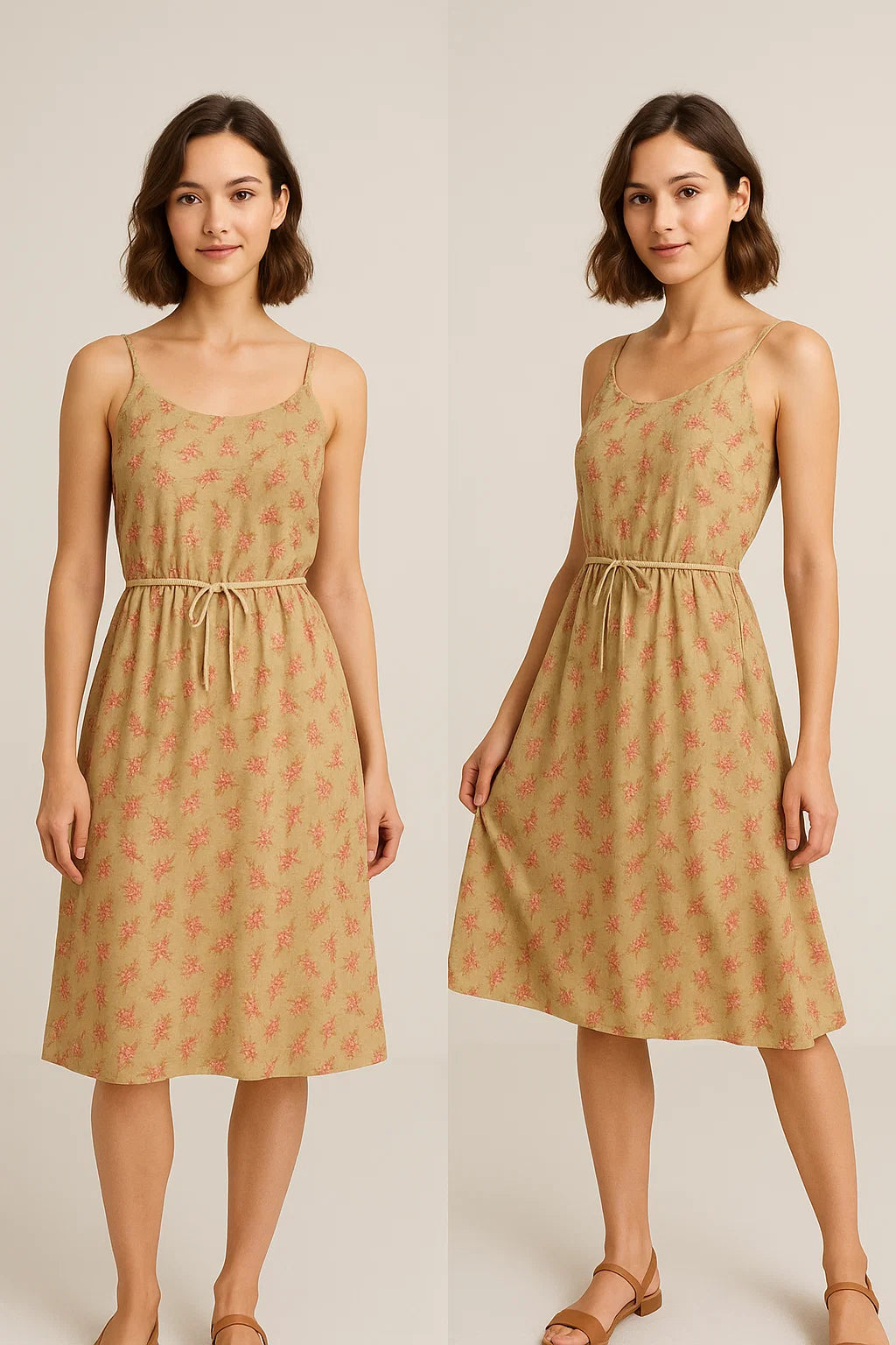 Coffee Floral Weightless Printed Fabric