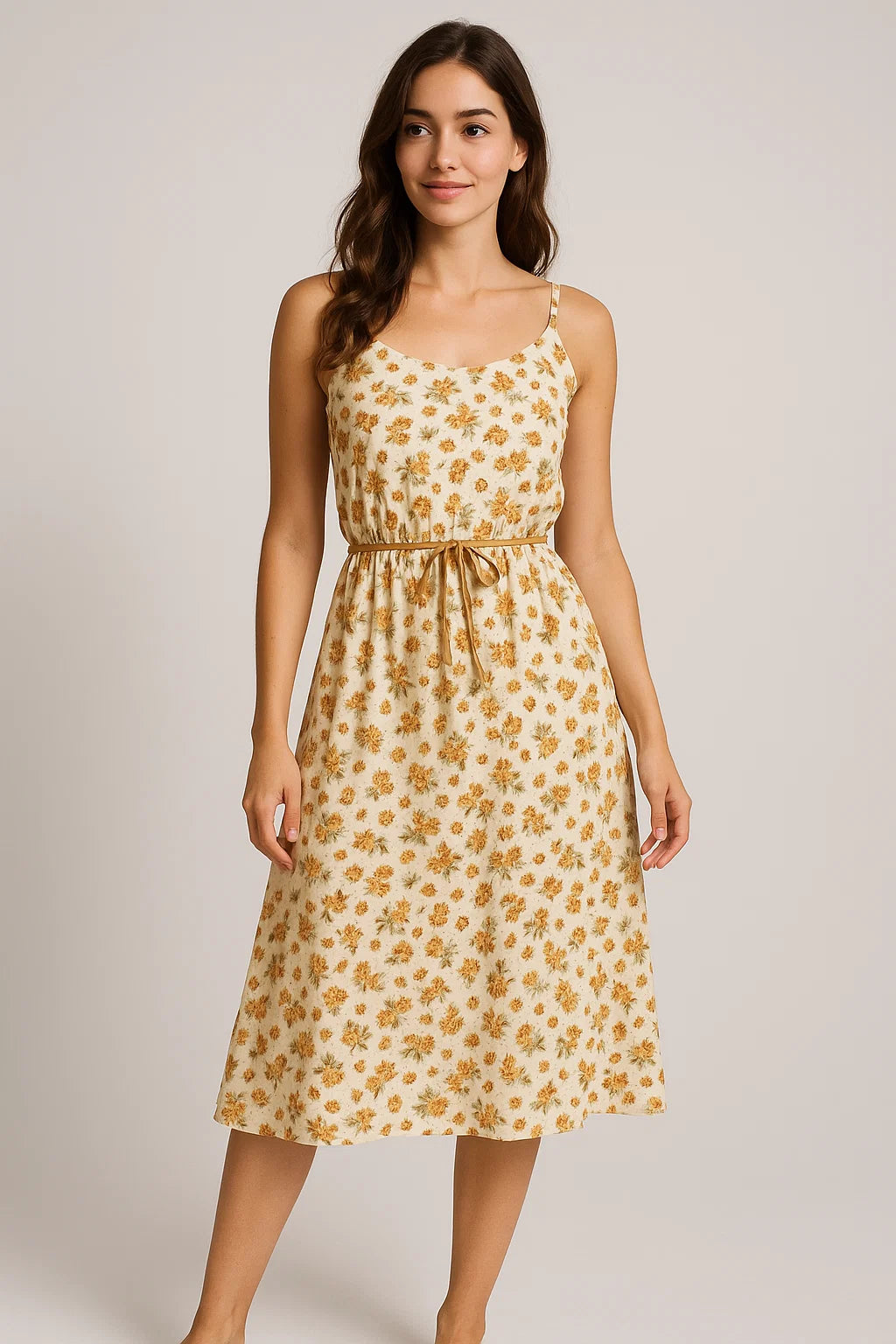 Peach Flower Weightless Printed Fabric