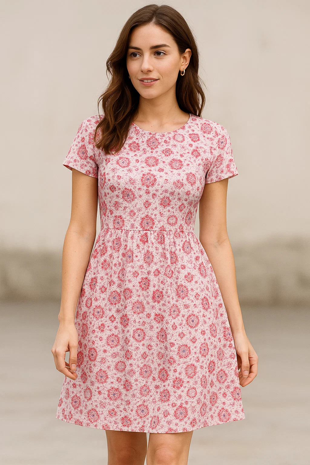 White Damask Weightless Printed Fabric