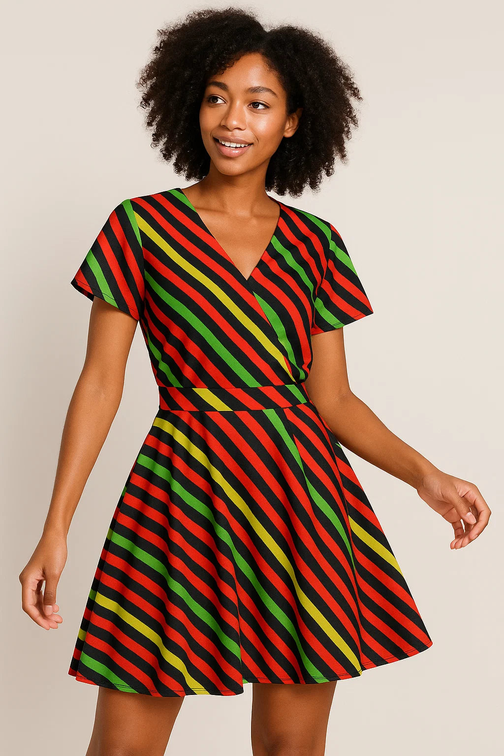 Black Regimental Strips Weightless Printed Fabric