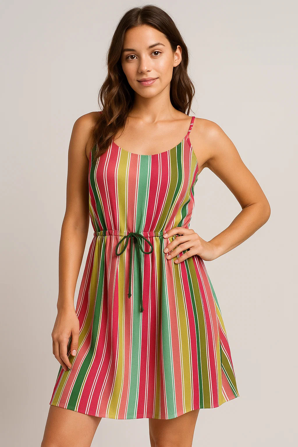 Multicolor Hailine Strips Weightless Printed Fabric