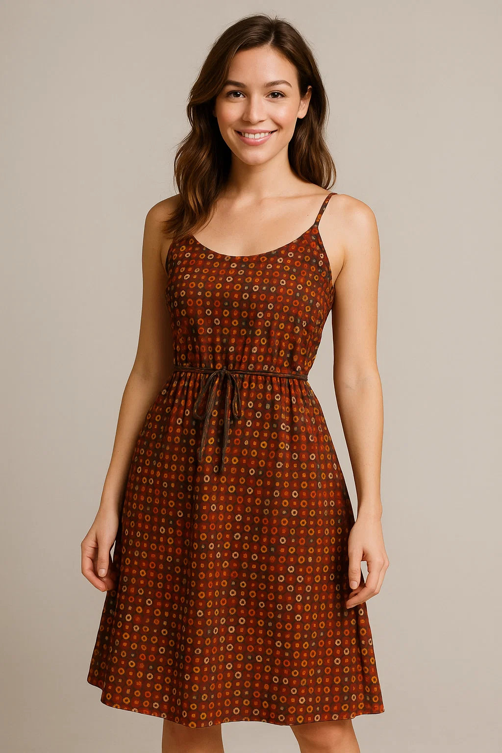 Multicolor Doted Weightless Printed Fabric