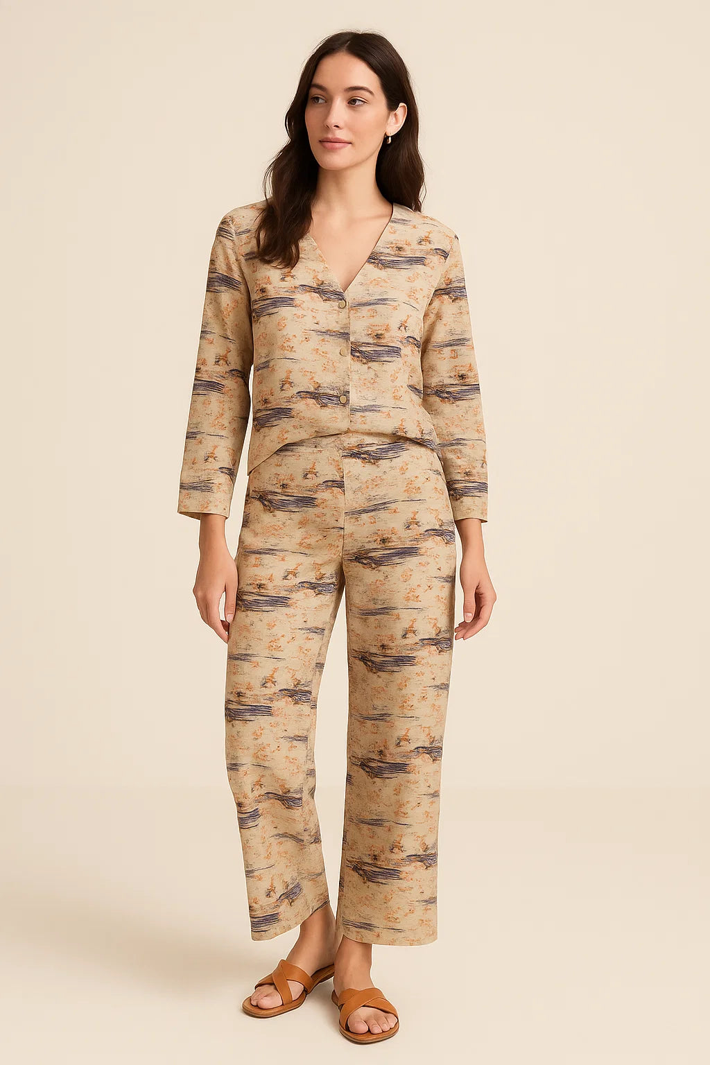 Modish Moss Decorative Weightless Printed Fabric