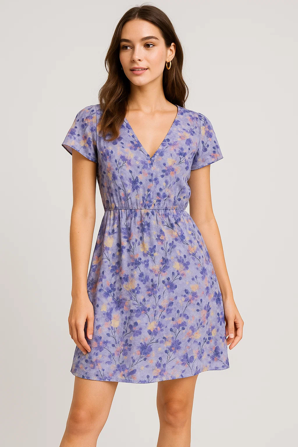 Gray Flower Weightless Printed Fabric