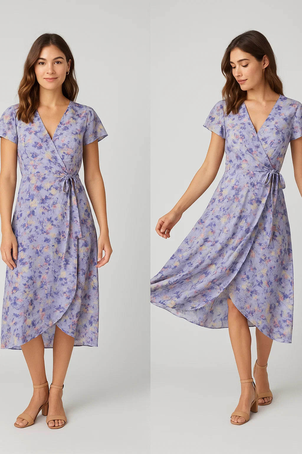 Gray Flower Weightless Printed Fabric