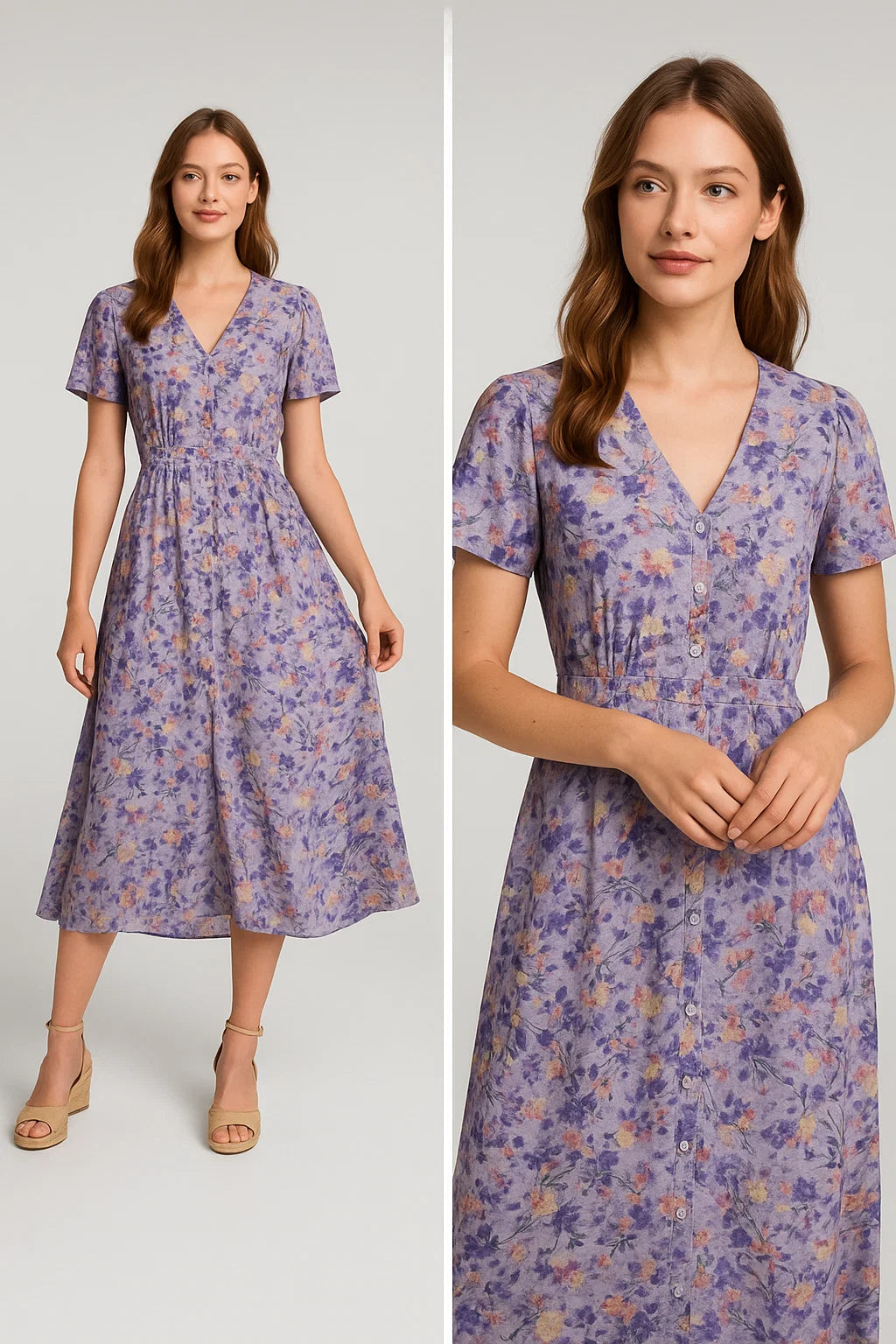 Gray Flower Weightless Printed Fabric