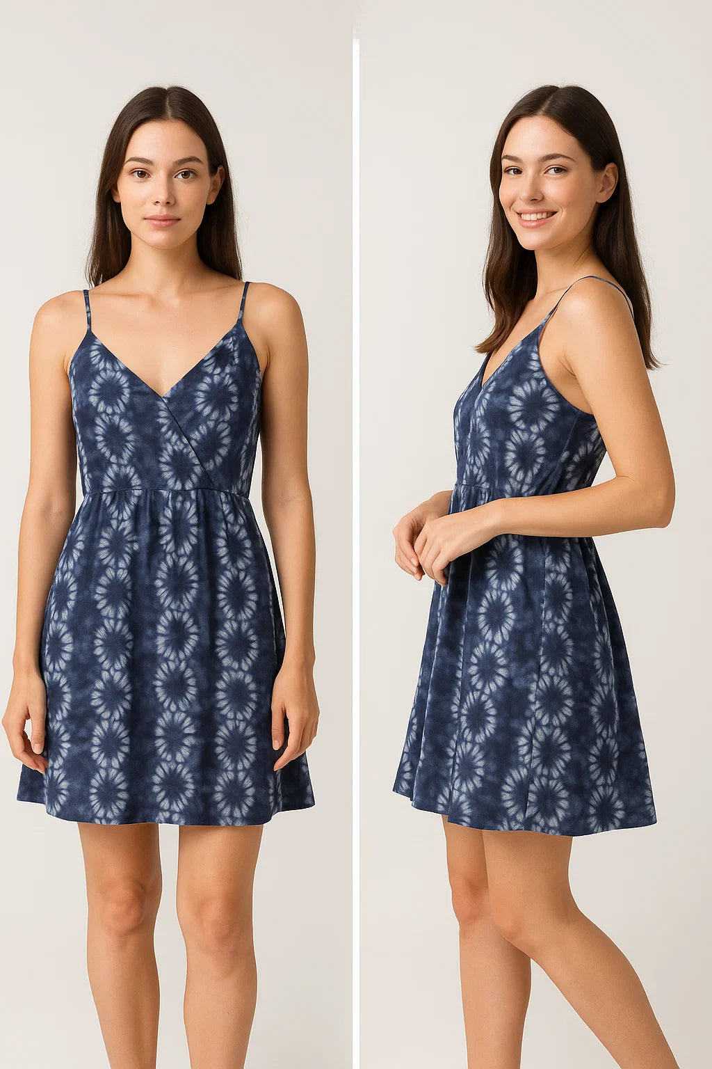 Shiny Watercolour Art With White Circle Digital Printed Fabric - Weightless