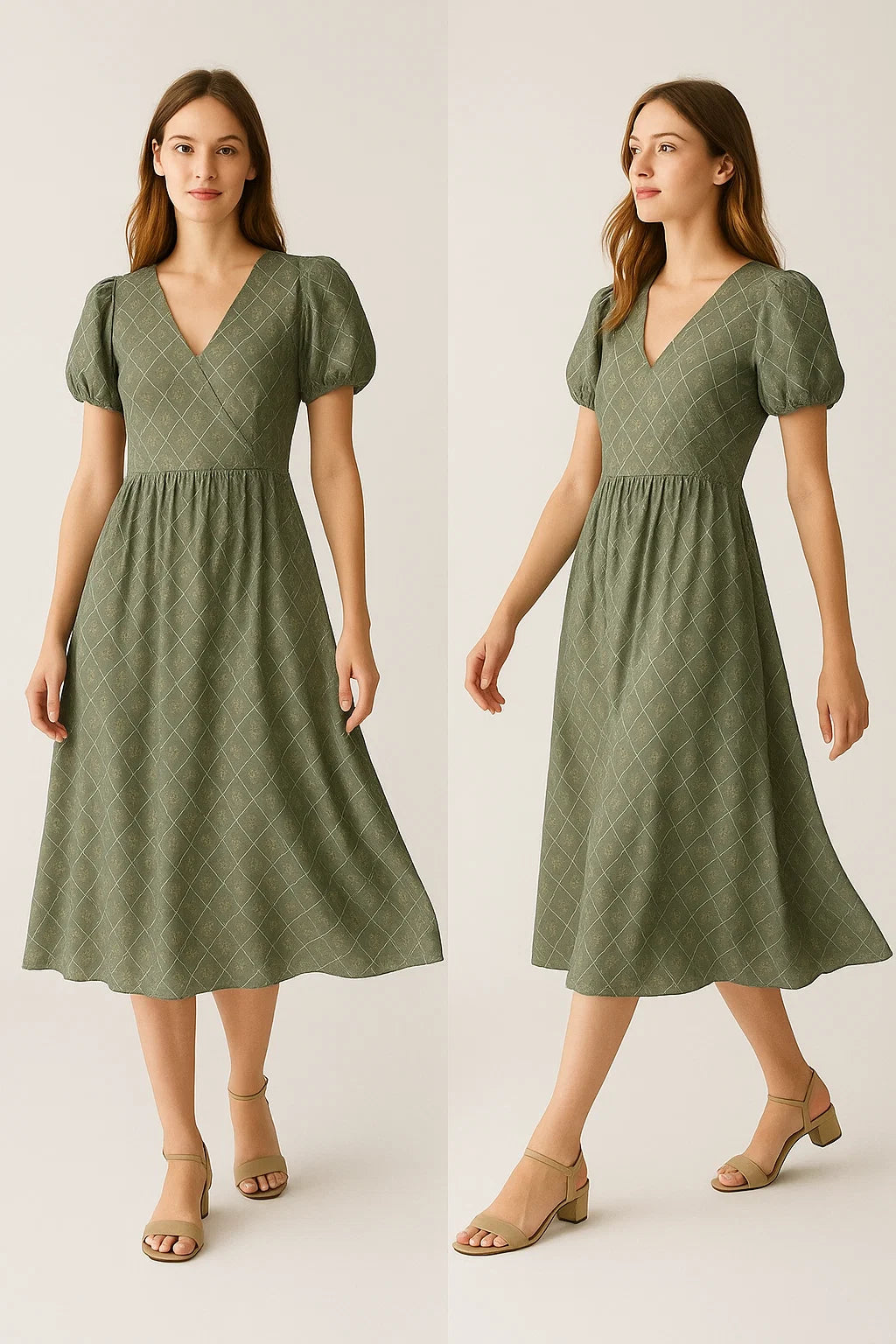 Rhombus Inside Entire Leaf Digital Printed Fabric - Weightless