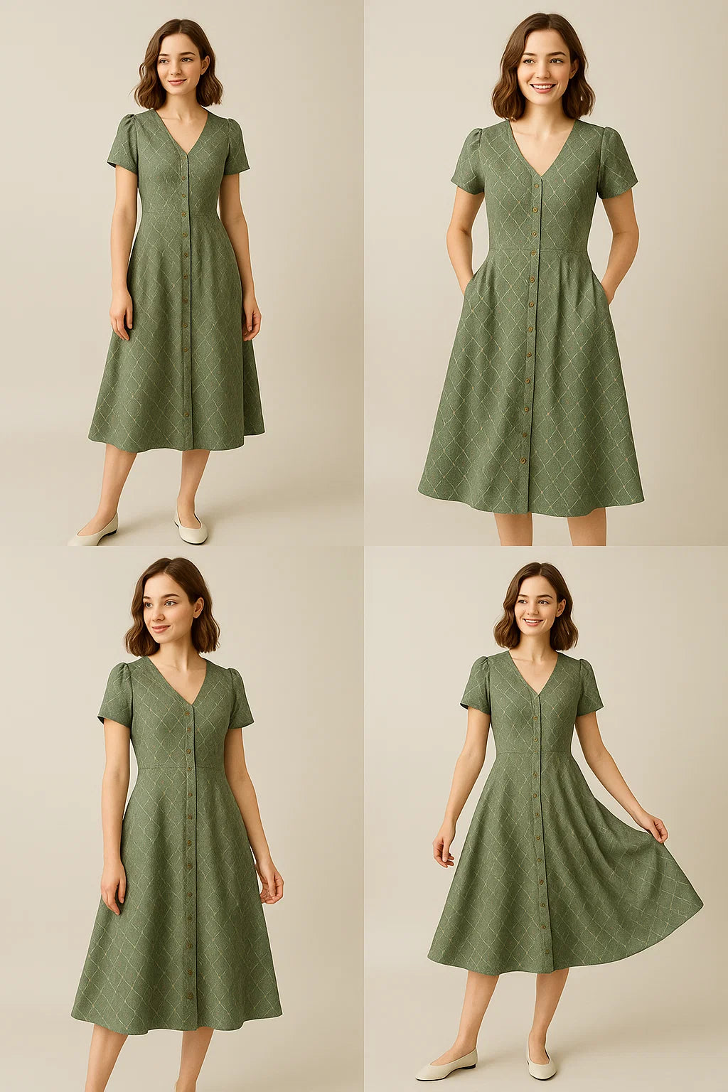 Rhombus Inside Entire Leaf Digital Printed Fabric - Weightless