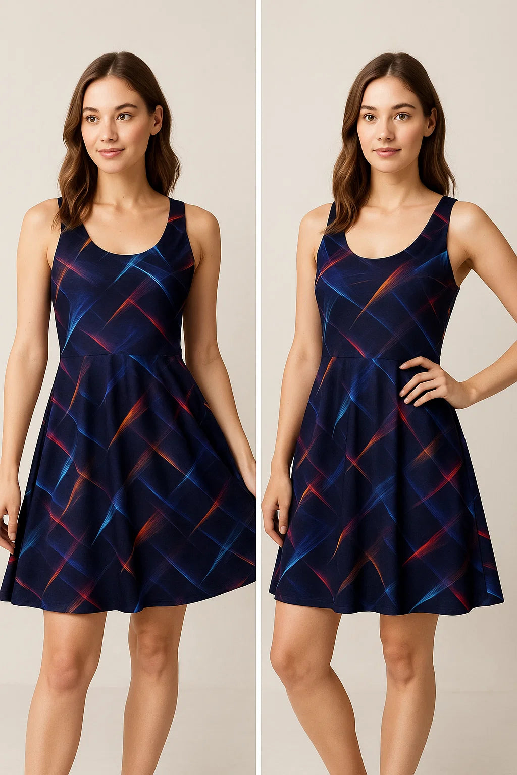 Classic Colourful Feather With Blue Background Digital Printed Fabric - Weightless