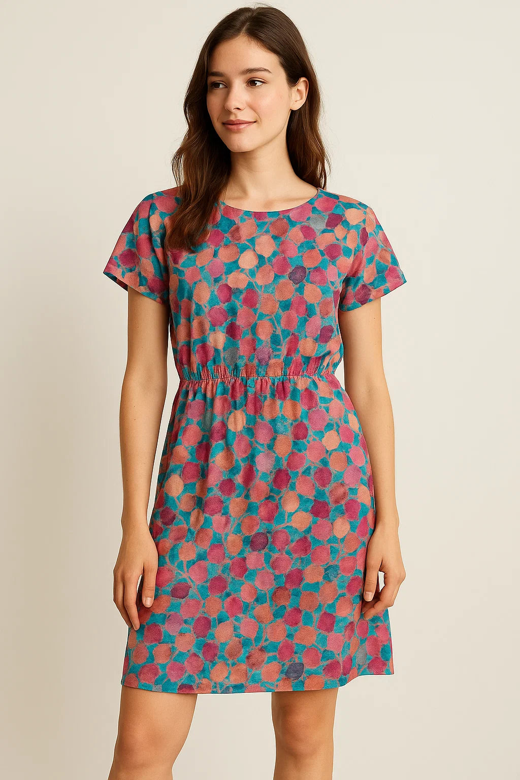 Colourful Box Elder Leaves Digital Printed Fabric - Weightless