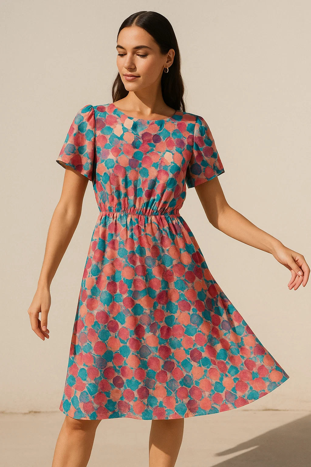 Colourful Box Elder Leaves Digital Printed Fabric - Weightless