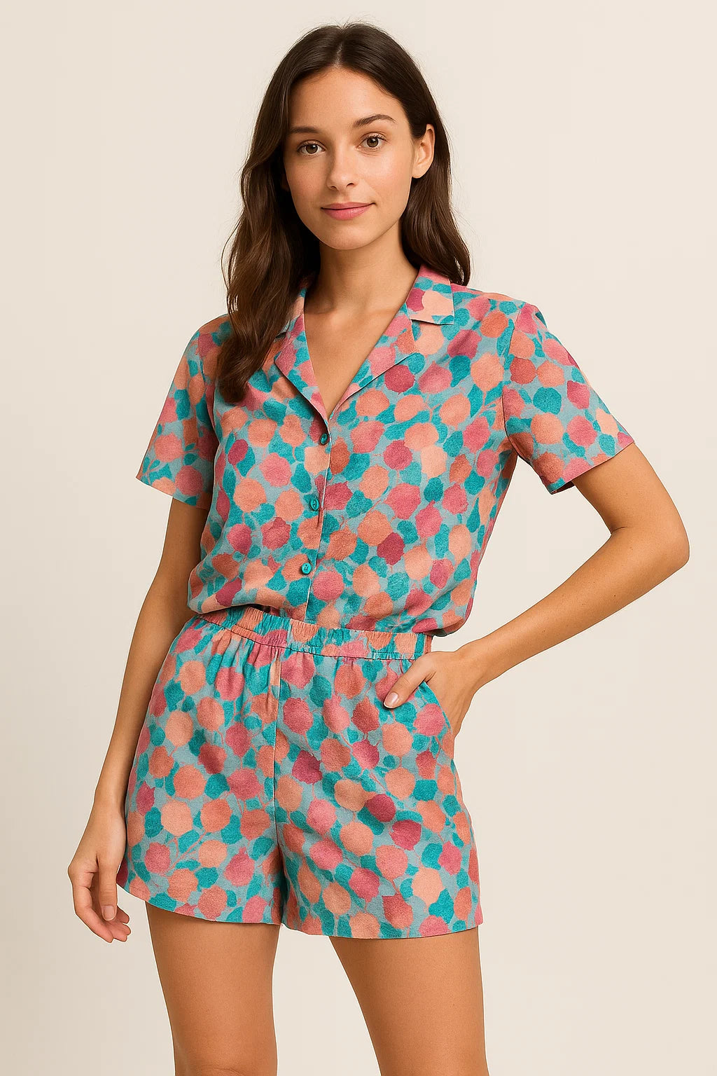 Colourful Box Elder Leaves Digital Printed Fabric - Weightless