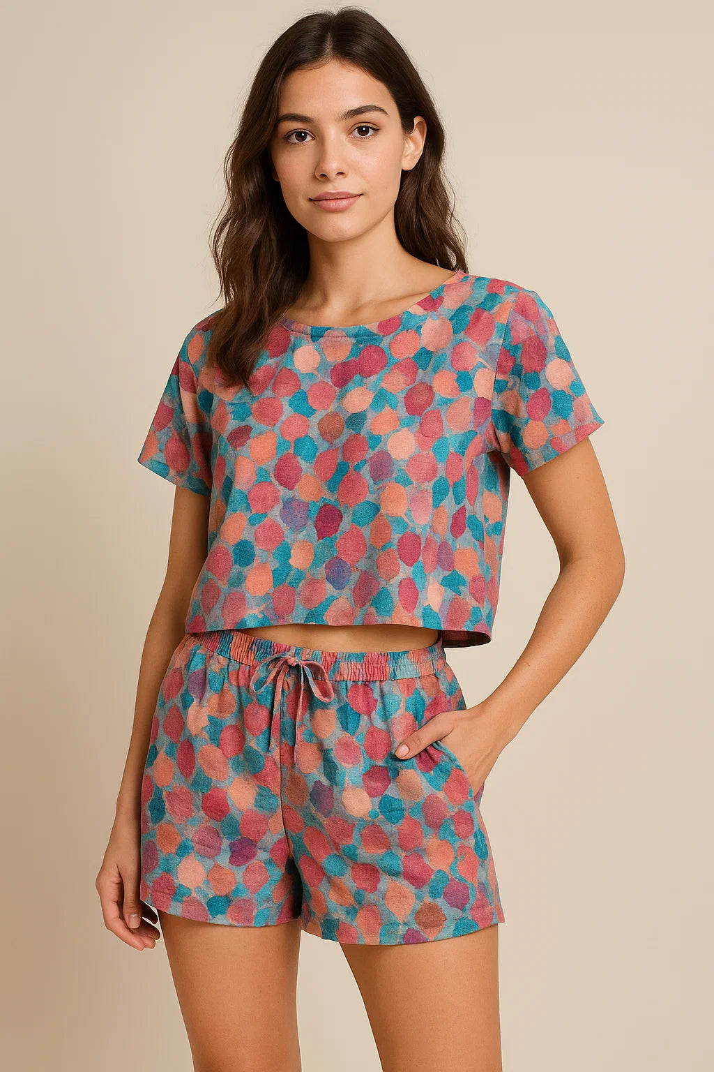 Colourful Box Elder Leaves Digital Printed Fabric - Weightless