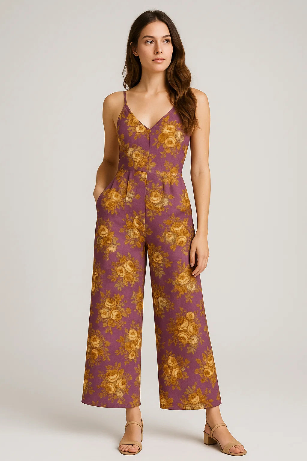 Big Rose With Dark Scintillating Violet Colour Digital Printed Fabric - Weightless