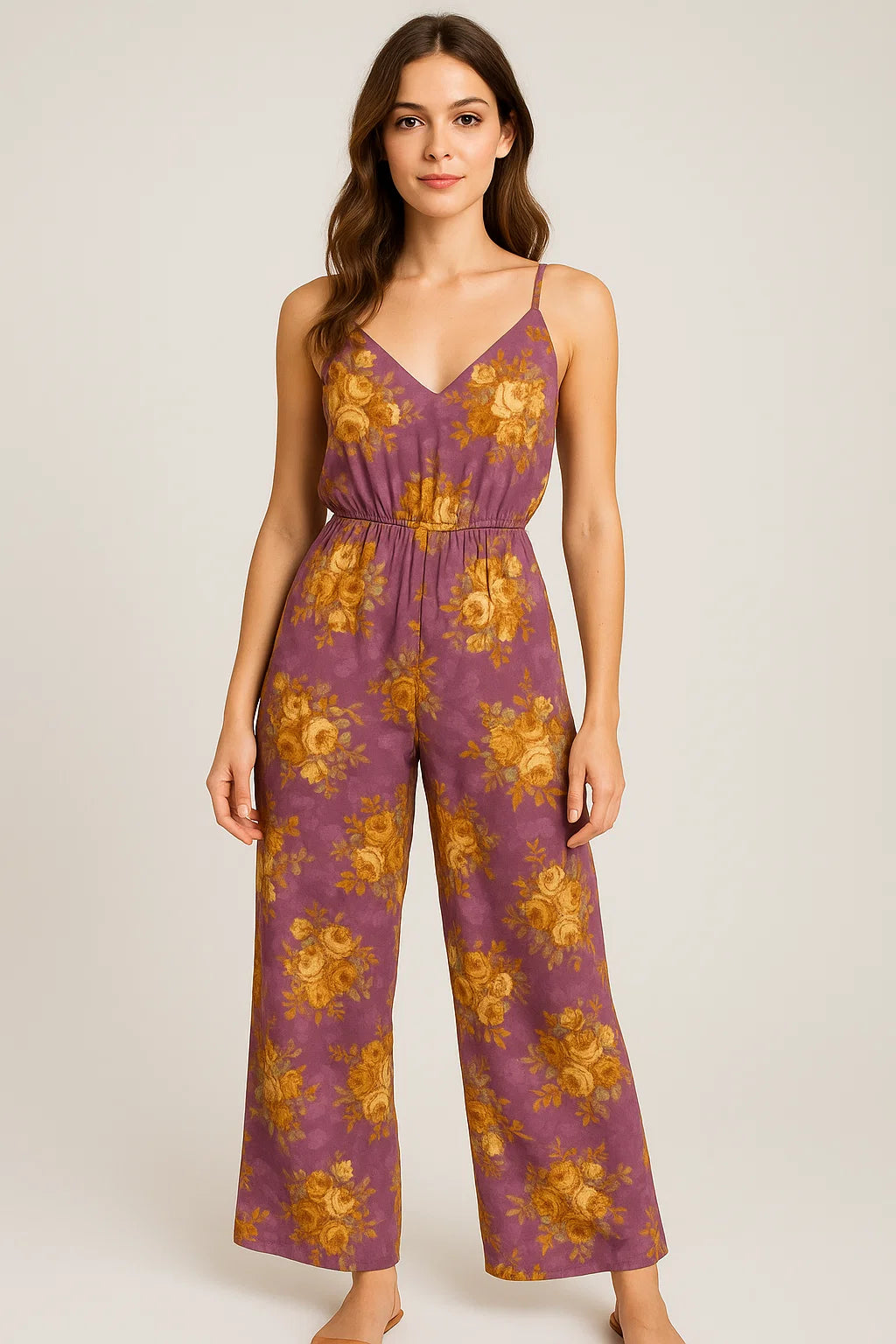 Big Rose With Dark Scintillating Violet Colour Digital Printed Fabric - Weightless