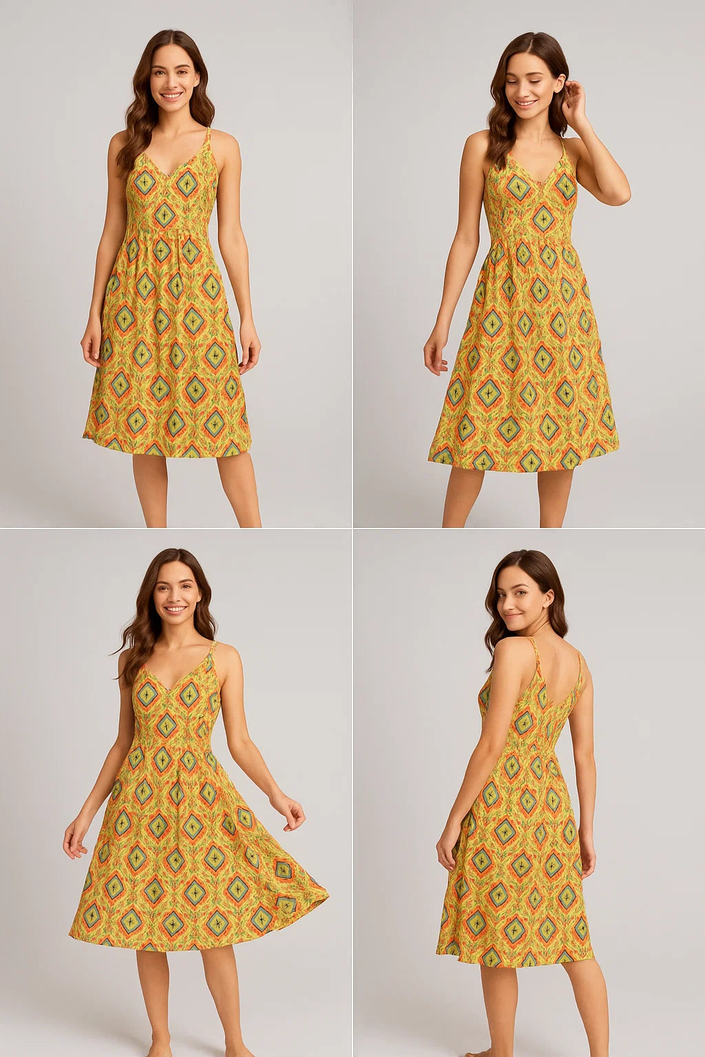 Multicolour Decorative Ikat Digital Printed Fabric - Weightless