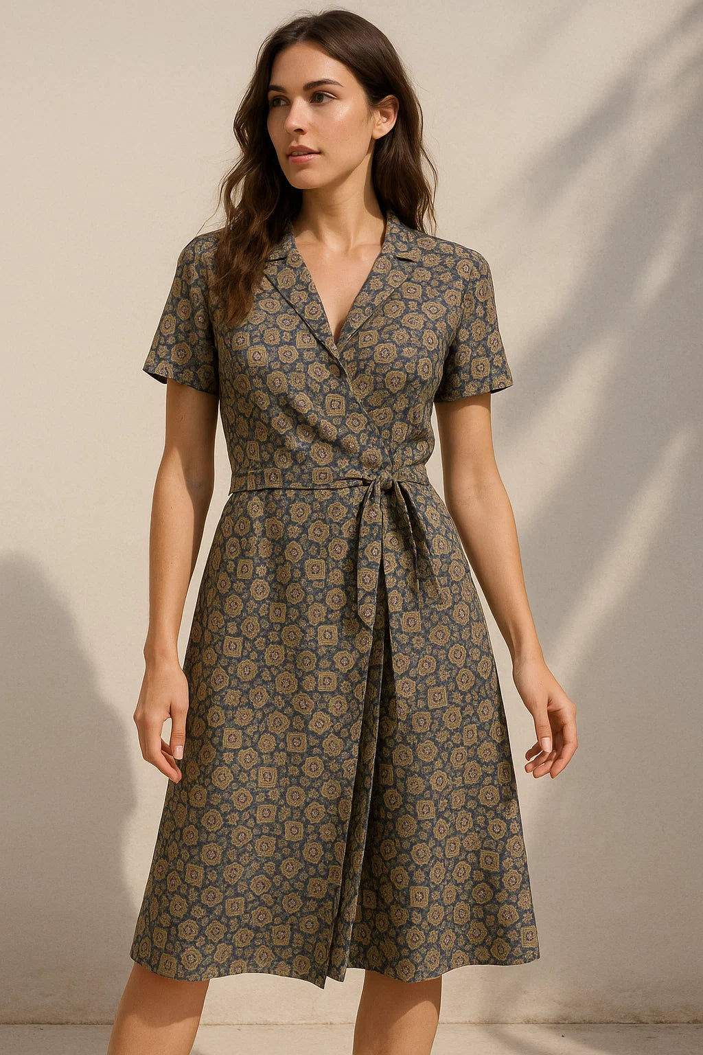 Beautiful Wooden Circle Abstract Digital Printed Fabric - Weightless