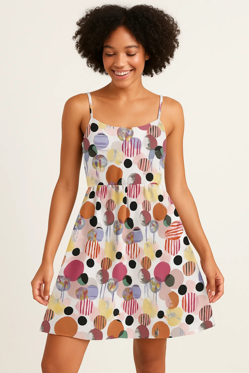 Colourful Bubble Stone Circle Digital Printed Fabric - Weightless