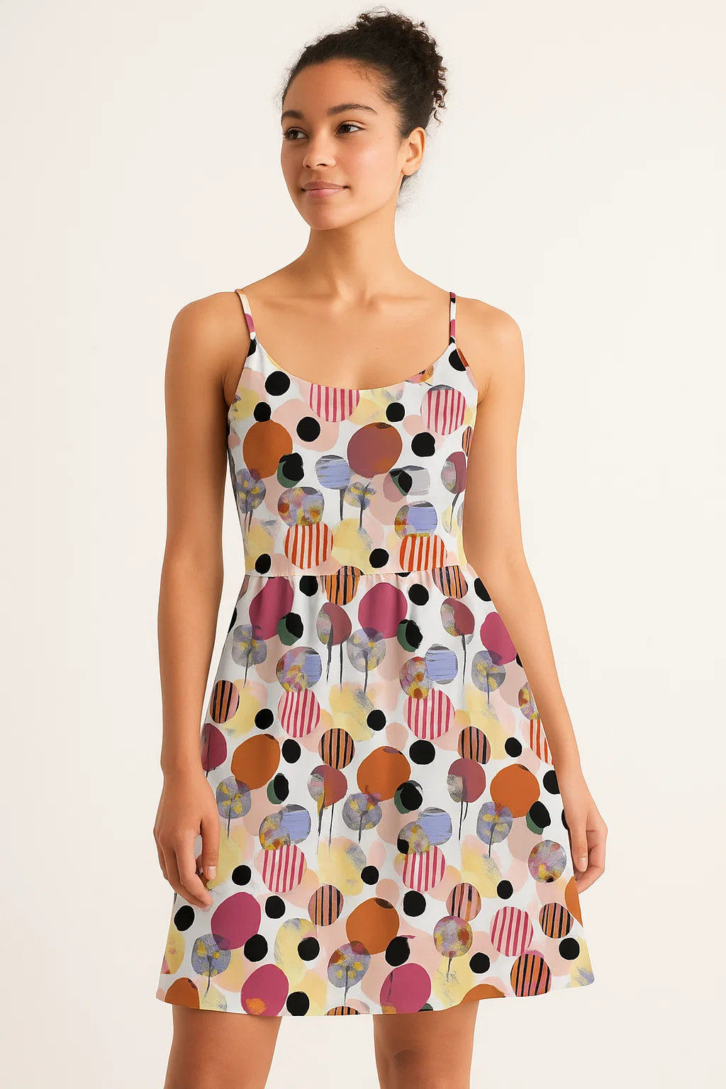 Colourful Bubble Stone Circle Digital Printed Fabric - Weightless