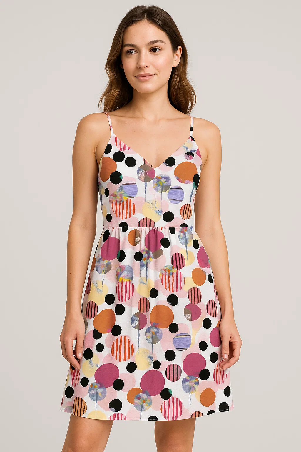 Colourful Bubble Stone Circle Digital Printed Fabric - Weightless