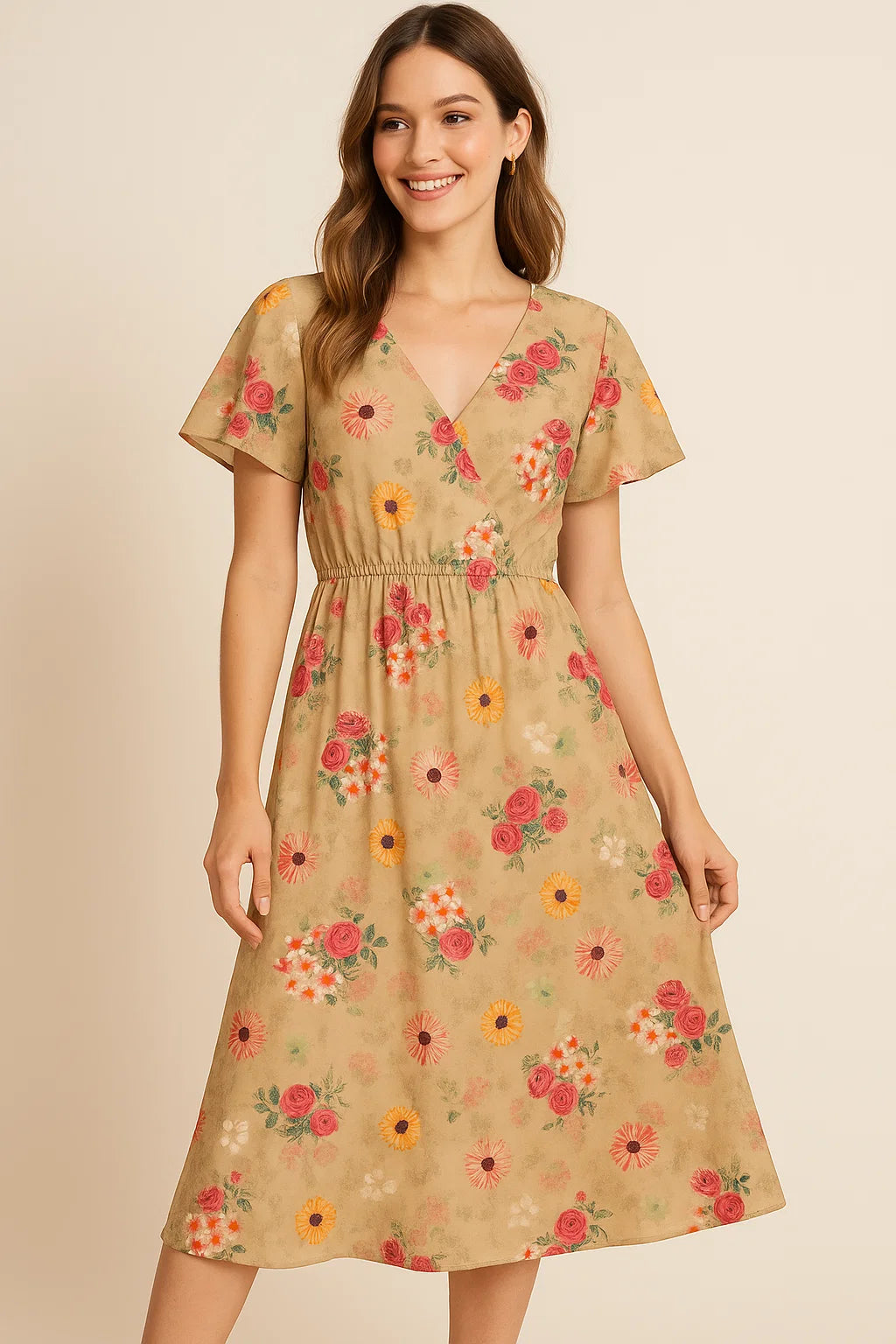 Multitype Of Flower Sunflower And Roses Digital Printed Fabric - Weightless