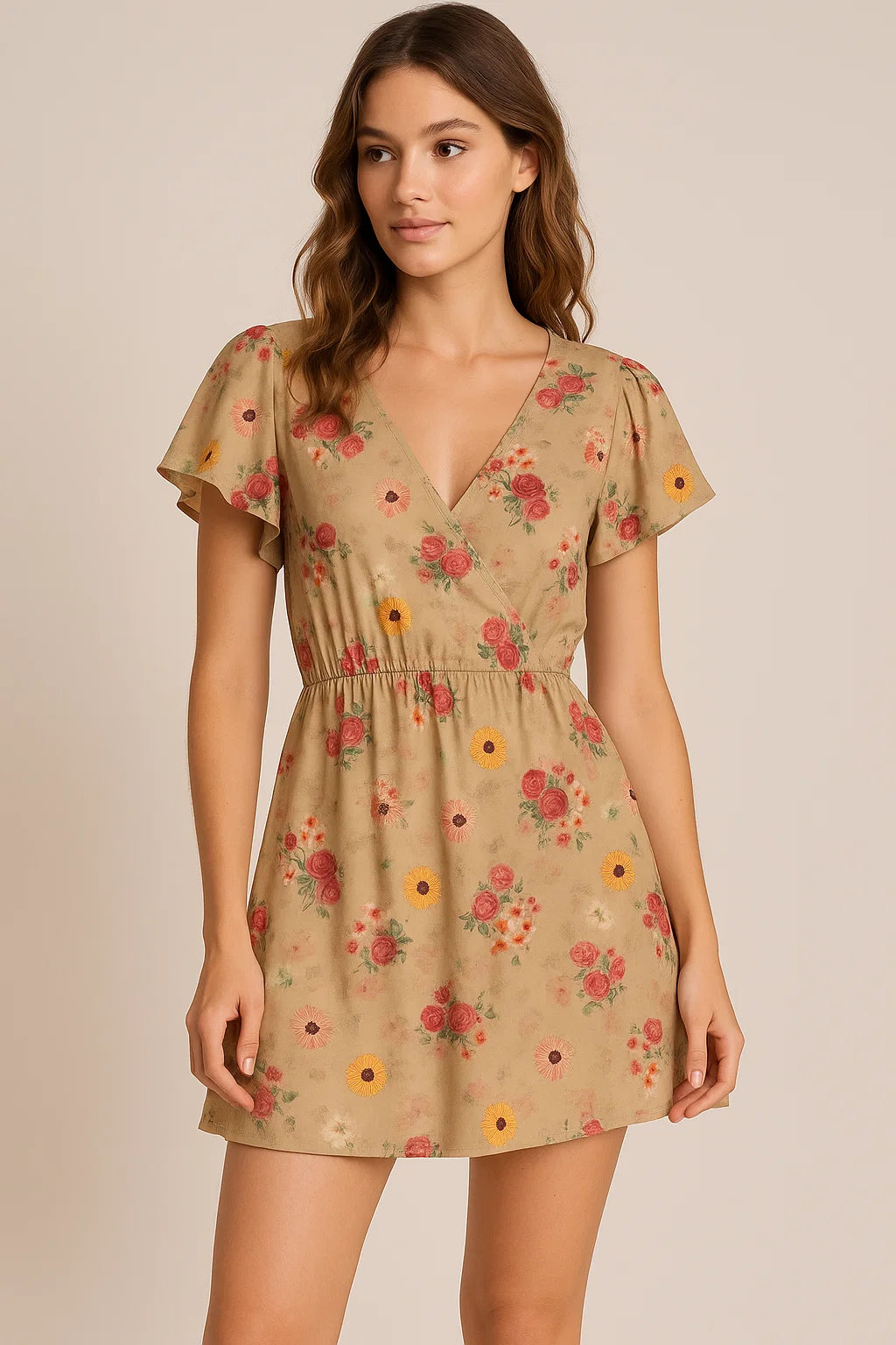 Multitype Of Flower Sunflower And Roses Digital Printed Fabric - Weightless