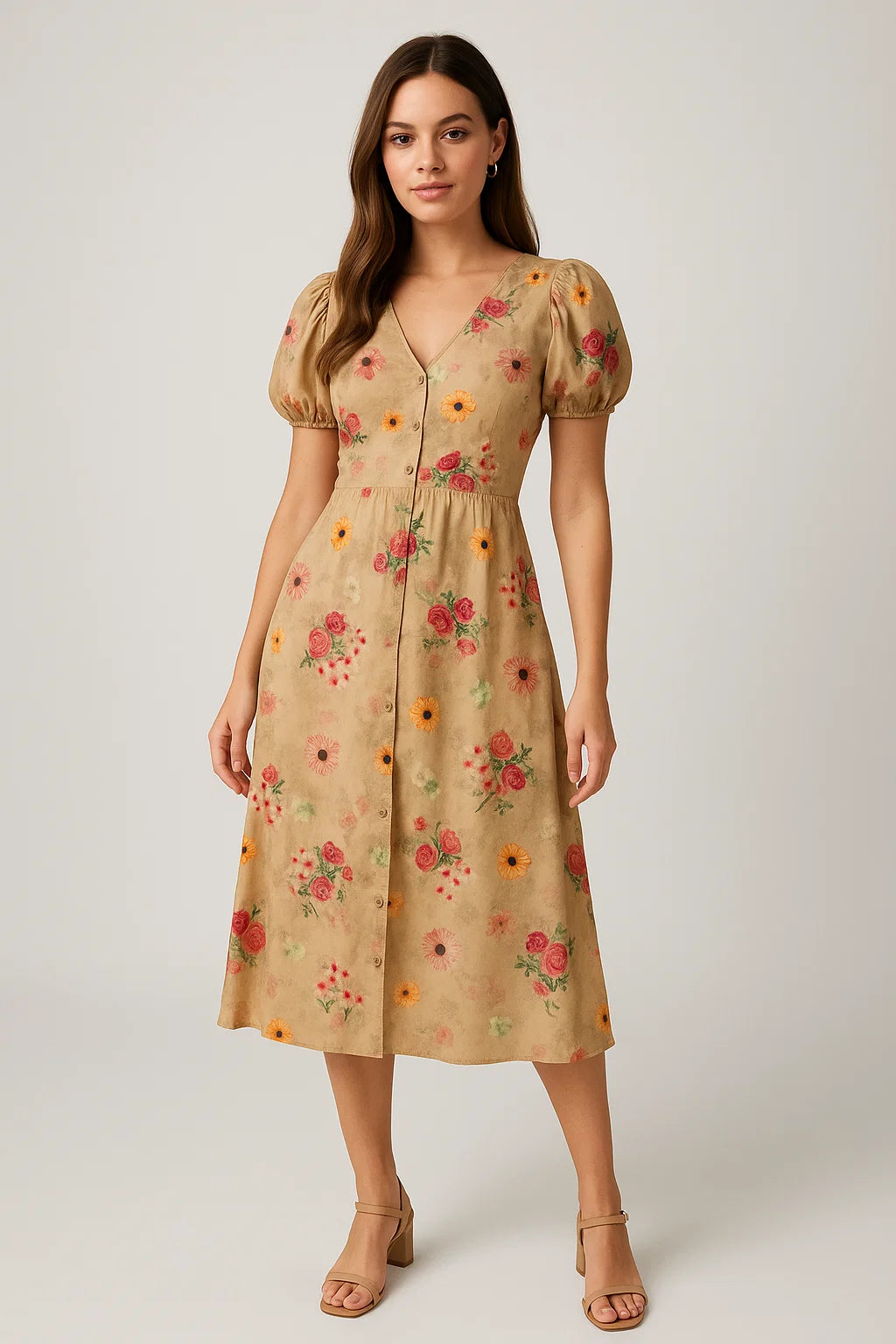 Multitype Of Flower Sunflower And Roses Digital Printed Fabric - Weightless