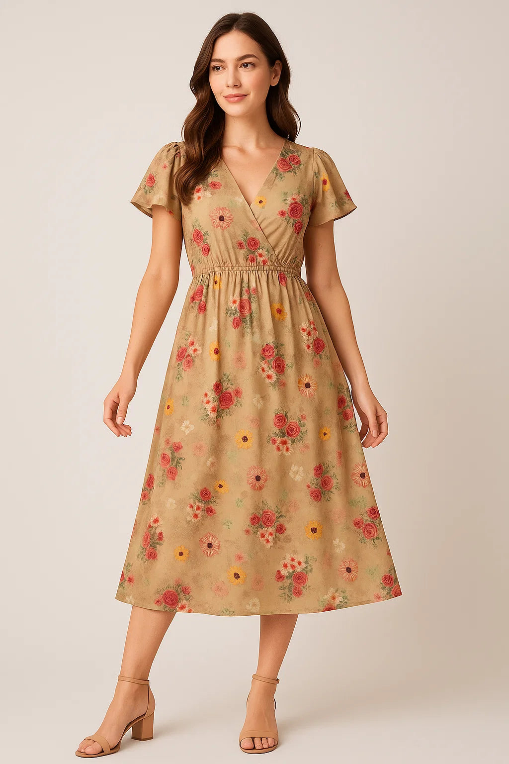 Multitype Of Flower Sunflower And Roses Digital Printed Fabric - Weightless