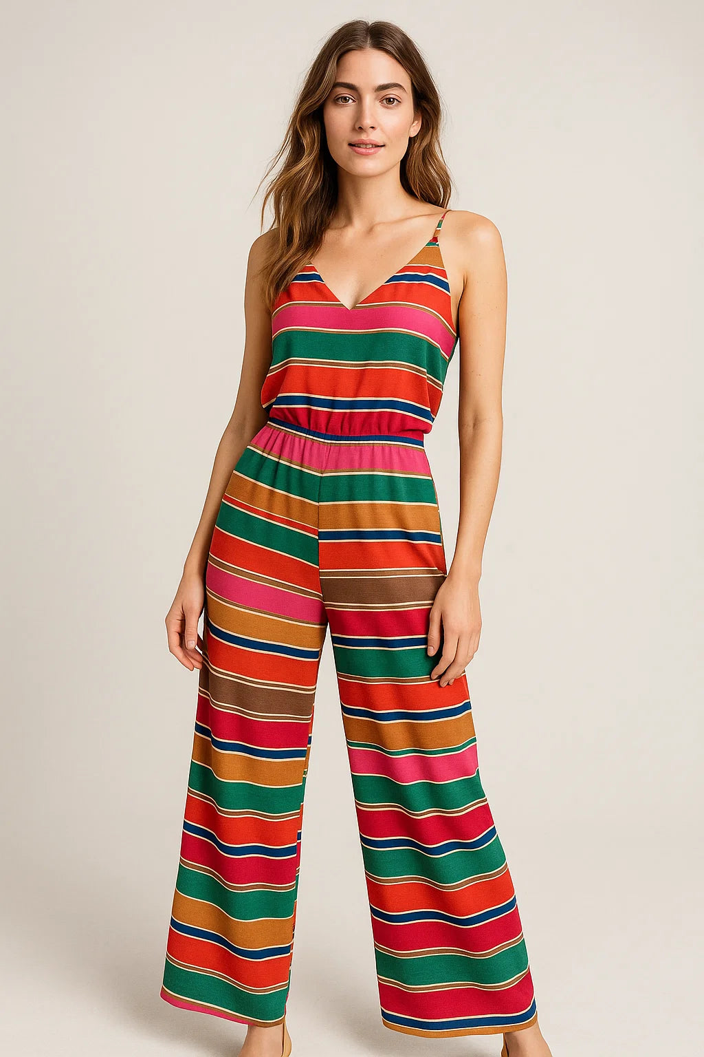 Attractive Hairline Strips Digital Printed Fabric - Weightless