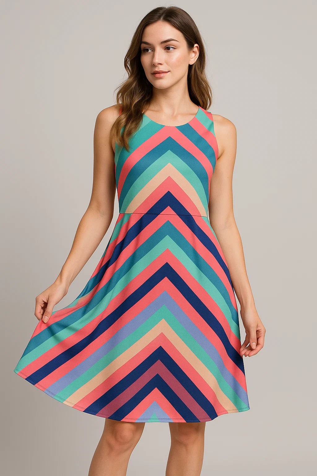 Seamless Colourful Zigzag Digital Printed Fabric - Weightless