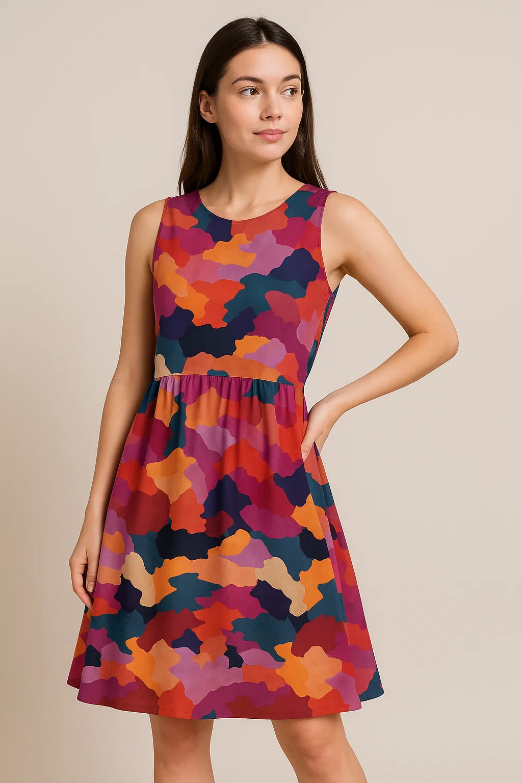 Morden Paint Of Art Multicolour Digital Printed Fabric - Weightless