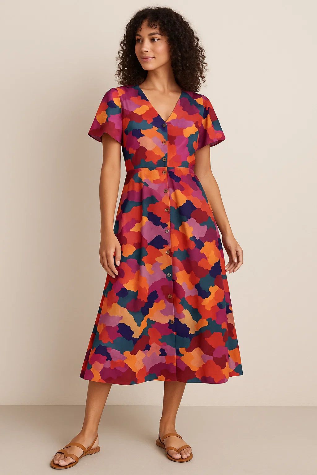 Morden Paint Of Art Multicolour Digital Printed Fabric - Weightless