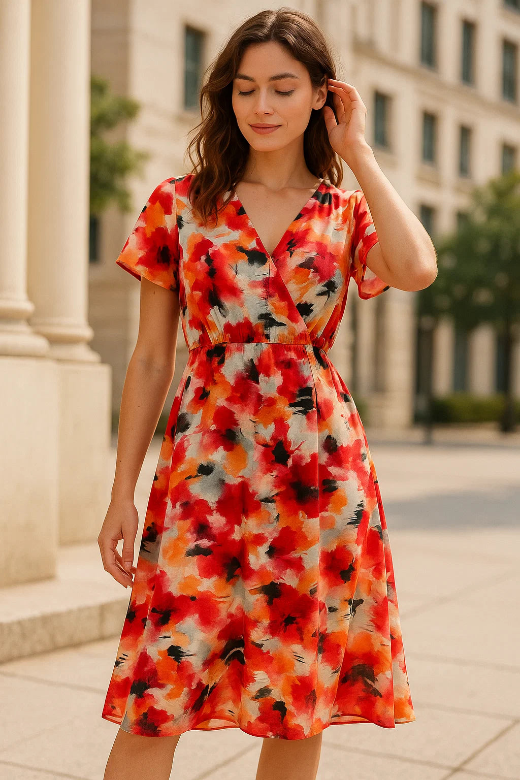 Morden Paint Of Art Multicolor Digital Printed Fabric - Weightless